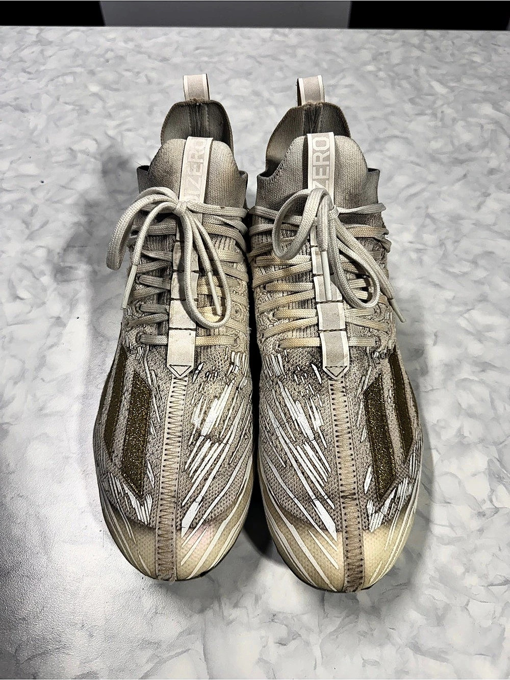 Adidas Adizero Primeknit Football Cleats White Gold GX5100 Men’s 9.5